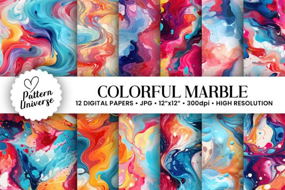 Colorful Marble Seamless Patterns