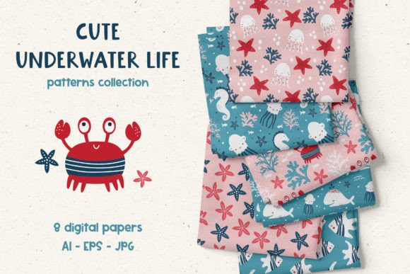 Cute Underwater Life - Patterns Collection: A Creative Resource for Modern Designers