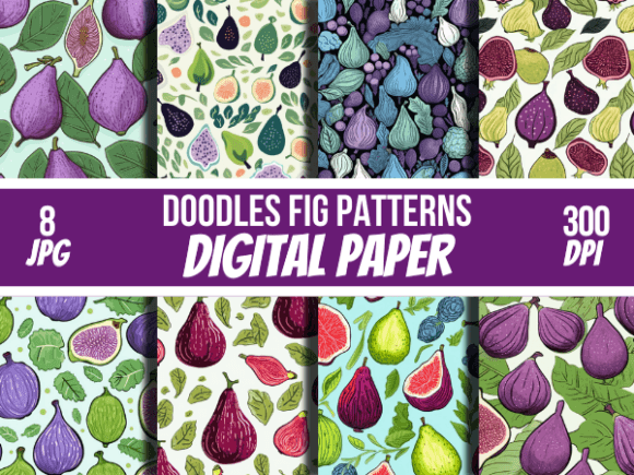 Doodles Fig Digital Papers Patterns JPG: A Creative Resource for Every Project