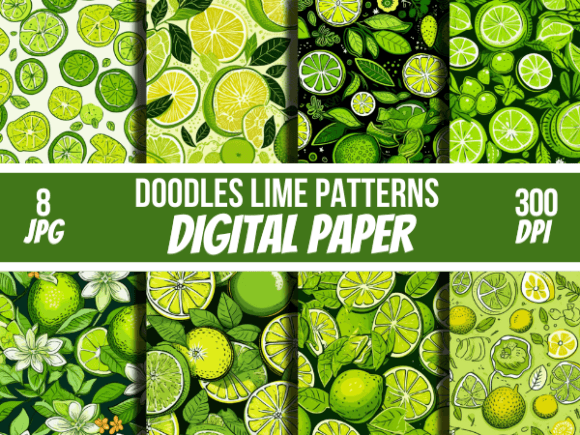 Exploring the Versatility of Doodles Lime Digital Papers Patterns