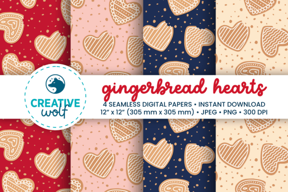 Exploring the Versatility of Gingerbread Hearts Seamless Patterns