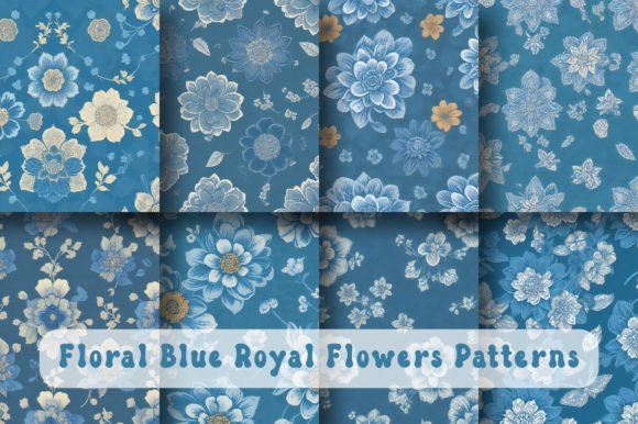 Floral Blue Royal Flowers Patterns: A Timeless Elegance for Modern Designers