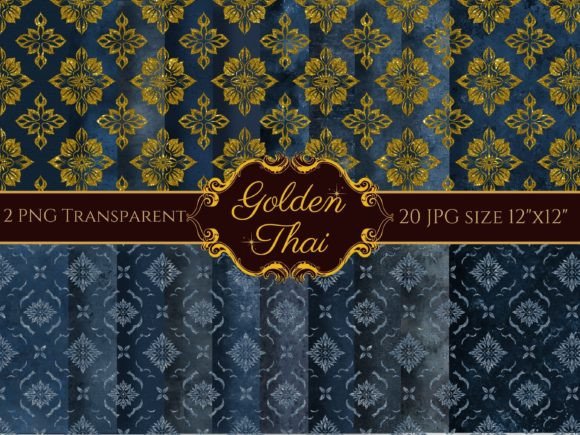 Golden Glitter Thai Patterns and Navy: A Creative Resource for Designers and Entrepreneurs