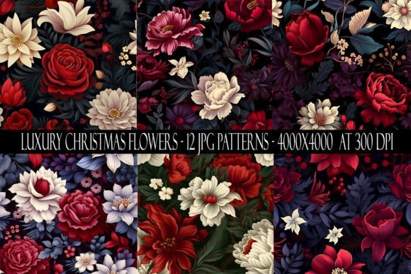 Luxury Christmas Flower Patterns