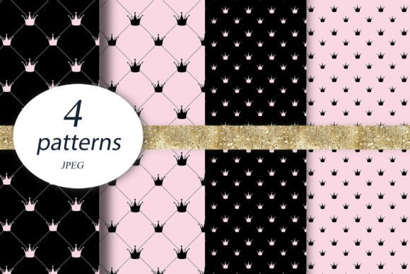 Pink Glamour Patterns Princess Crown: A Versatile Design for Creative Projects