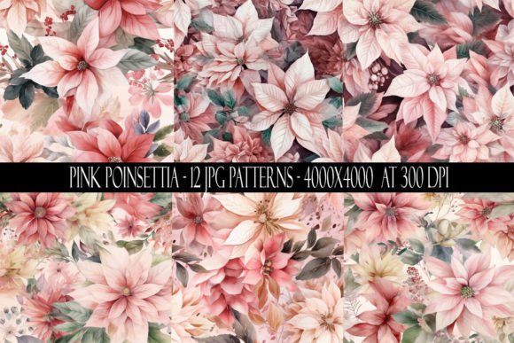 Pink Poinsettia Seamless Patterns: A Versatile Design Resource for Creative Professionals