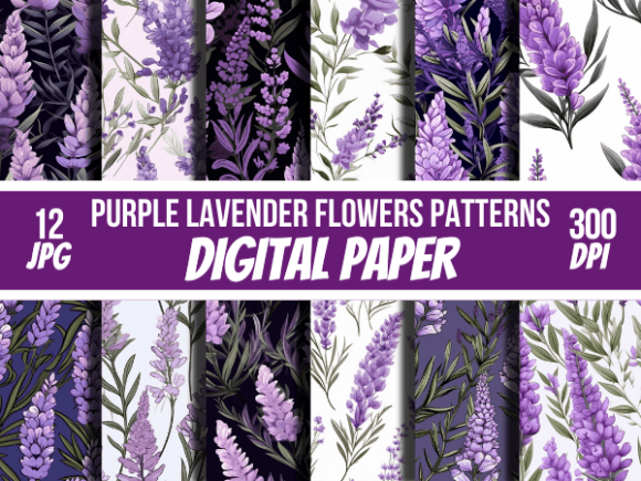 Purple Lavender Flowers Patterns