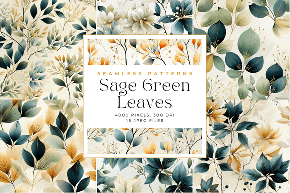 Sage Green Leaves Seamless Patterns: A Creative Resource for Crafters