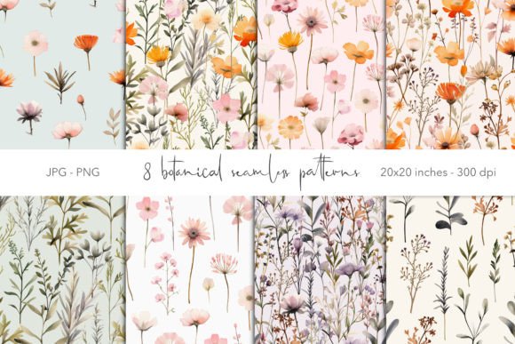 Tiny Wildflowers Seamless Patterns